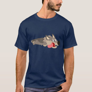 可愛いフリートカートウルフTシャツ Tシャツ