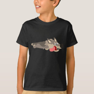 可愛いフリート漫画ウルフの子供Tシャツ Tシャツ