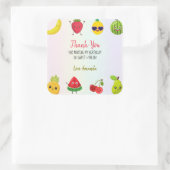 可愛いフルーツありがとうお誕生日パーティー初め スクエアシール (バッグ)