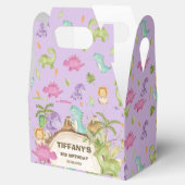 可愛いフレンドリー恐竜の女の子誕生日赤ちゃんシャワー フェイバーボックス (オープン)