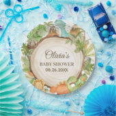 可愛いフレンドリー恐竜の赤ちゃんシャワー誕生日 ペーパープレート (パーティー)