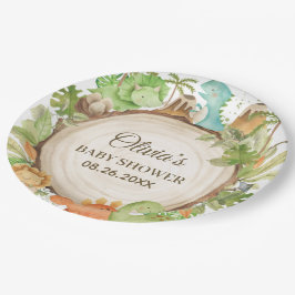 可愛いフレンドリー恐竜の赤ちゃんシャワー誕生日 ペーパープレート