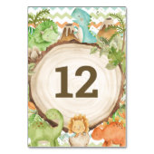 可愛いフレンドリー恐竜の赤ちゃんシャワー1st誕生日 テーブルナンバー (裏面)