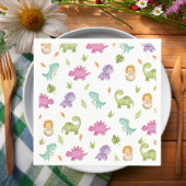 可愛いフレンドリー恐竜パーティーTレックス気管支索 スタンダードカクテルナプキン