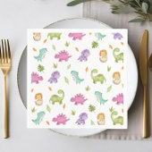 可愛いフレンドリー恐竜パーティーTレックス気管支索 スタンダードカクテルナプキン