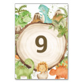 可愛いフレンドリー恐竜1歳の誕生日の赤ちゃんシャワー テーブルナンバー (正面)