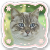 可愛いフレームパーソナライズされた画像 シール (正面)