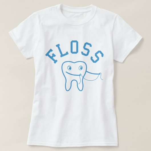 可愛いフロス歯 Tシャツ (デザイン正面)