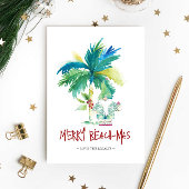 可愛いフロリダサンタウォーターカラークリスマス カード