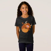 可愛いフローティング漫画ハイランドカウキッズシャツTシャツ Tシャツ (正面フル)