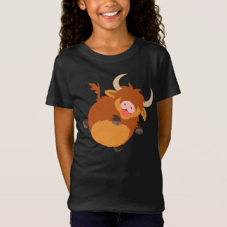 可愛いフローティング漫画ハイランドカウキッズシャツTシャツ Tシャツ