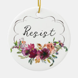 可愛いフローラが政治に抵抗 セラミックオーナメント