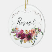 可愛いフローラが政治に抵抗 セラミックオーナメント (左)