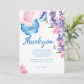 可愛いフローラが蝶の上にフラッター誕生日 サンキューカード (スタンド正面)