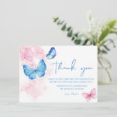 可愛いフローラが蝶の上にフラッター誕生日 サンキューカード (スタンド正面)