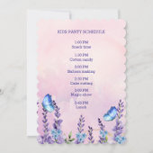 可愛いフローラが蝶の上にフラッター誕生日 招待状 (裏面)