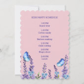 可愛いフローラが蝶の上にフラッター誕生日 招待状 (裏面)