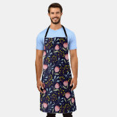 可愛いフローラカラフル：花柄。 エプロン (着用した状態)