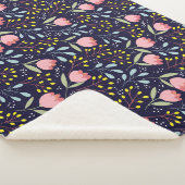 可愛いフローラカラフル：花柄。 シェルパブランケット (3/4)