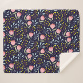 可愛いフローラカラフル：花柄。 シェルパブランケット (正面(横))