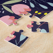 可愛いフローラカラフル:花柄。 ジグソーパズル (側面)