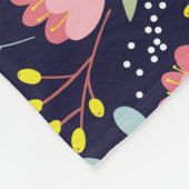 可愛いフローラカラフル：花柄。 フリースブランケット (角)