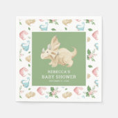 可愛いフローラガール恐竜の赤ちゃんシャワー スタンダードカクテルナプキン (正面)