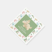 可愛いフローラガール恐竜の赤ちゃんシャワー スタンダードカクテルナプキン (角)