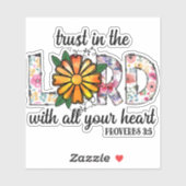 可愛いフローラクリスチャンの主への信頼 シール (シート)