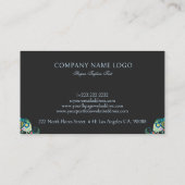 可愛いフローラゾウのダークグレー 名刺 (裏面)