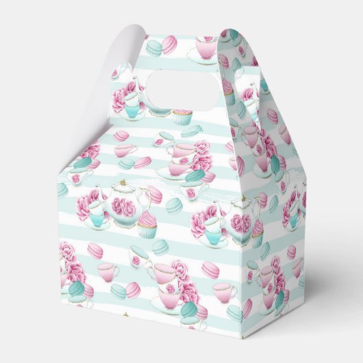 可愛いフローラティーパーティーのお願い箱 フェイバーボックス (裏面サイド)