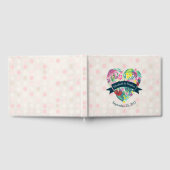 可愛いフローラハートと熱帯花カスタム付き ゲストブック (全面)