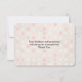 可愛いフローラハートピンクとグリーンありがとう サンキューカード (裏面)