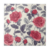 可愛いフローラバラ陶磁瓦（廊下） タイル (正面)