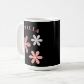可愛いフローラパーソナライズされた名 コーヒーマグカップ (正面左)