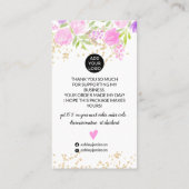 可愛いフローラピンクバルーン感謝していイラストレーションyou 名刺 (裏面)