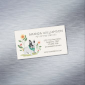 可愛いフローラフランスのブルドッグペットケアサービス マグネット名刺 (インサイチュ)