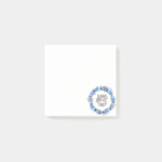 可愛いフローラブルーアジサイ狼ポスト – イットノート ポストイット