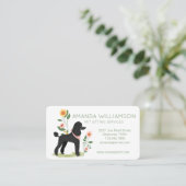 可愛いフローラペットカットプードドッグケアサービス 名刺 (スタンド正面)