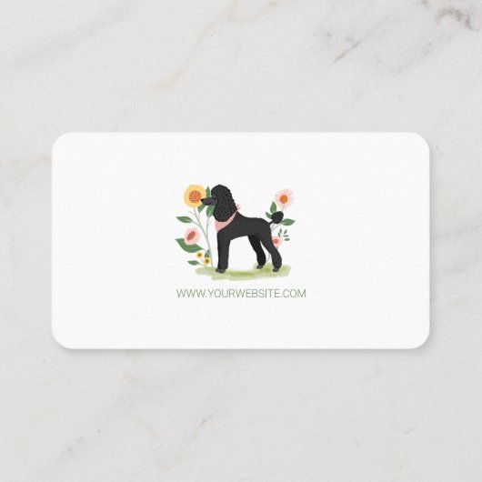 可愛いフローラペットカットプードドッグケアサービス 名刺 (裏面)