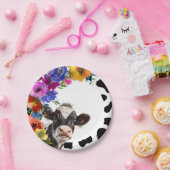 可愛いフローラホーリーカウズ誕生日 ペーパープレート (パーティー)