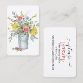 可愛いフローラボケ結婚のウェブサイトRSVP 名刺 (正面/裏面)