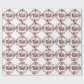 可愛いフローラミセス結婚・ホワイト ラッピングペーパー (フラット)