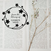 可愛いフローラリースカジュアルスクリプト名前をカスタムする本 ラバースタンプ