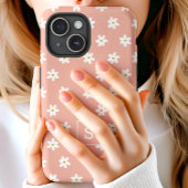 可愛いフローラルピーチグラスリリーパターンモノグラム Case-Mate iPhoneケース