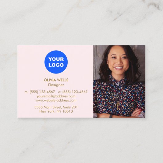 可愛いフローラロゴフォトデザイナー名刺 名刺 (正面)