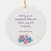 可愛いフローラ三日月イードムバラク セラミックオーナメント (裏面)