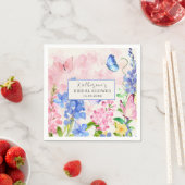 可愛いフローラ彼与え私蝶ブライダルシャワー スタンダードカクテルナプキン (インサイチュ)