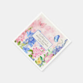 可愛いフローラ彼与え私蝶ブライダルシャワー スタンダードカクテルナプキン (角)