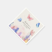 可愛いフローラ彼与え私蝶ブライダルシャワー スタンダードカクテルナプキン (角)